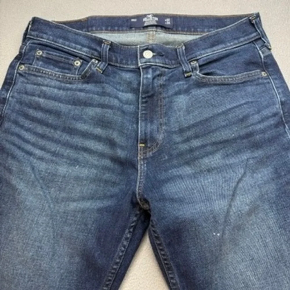 Hollister Slim Straight Epic Flex Jeans 32x34 (FIT 32x33) Dark Wash Blue Denim